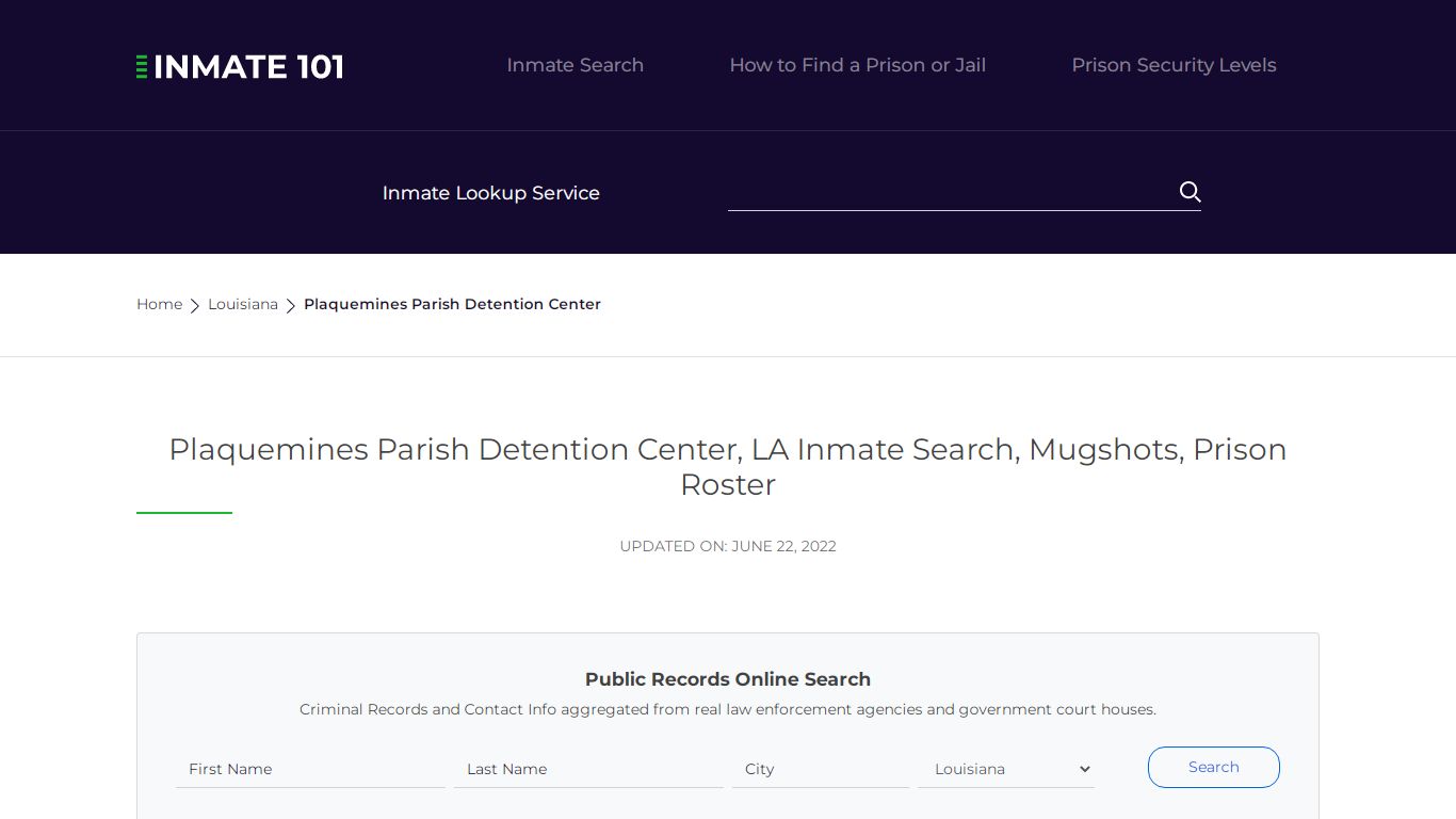 Plaquemines Parish Detention Center, LA Inmate Search ...